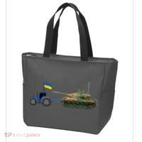 Ukrainian Tractor Pulling Tank With Ukraine Flag Tote Bag thumb 3
