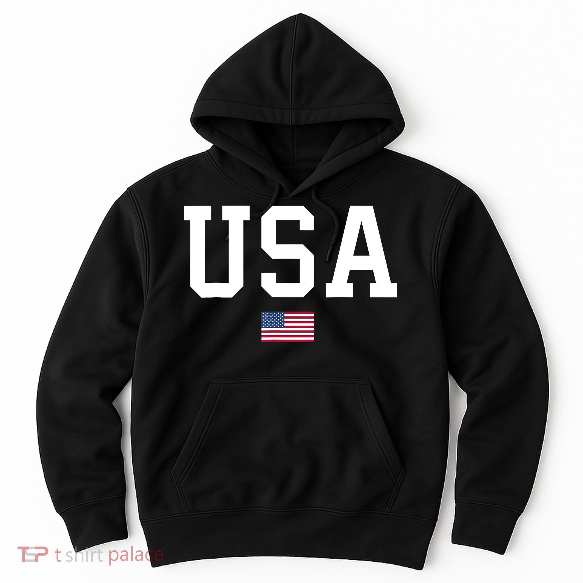 USA T Patriotic American Flag July 4th Hoodie