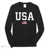 USA T Patriotic American Flag July 4th Long Sleeve Shirt thumb 0