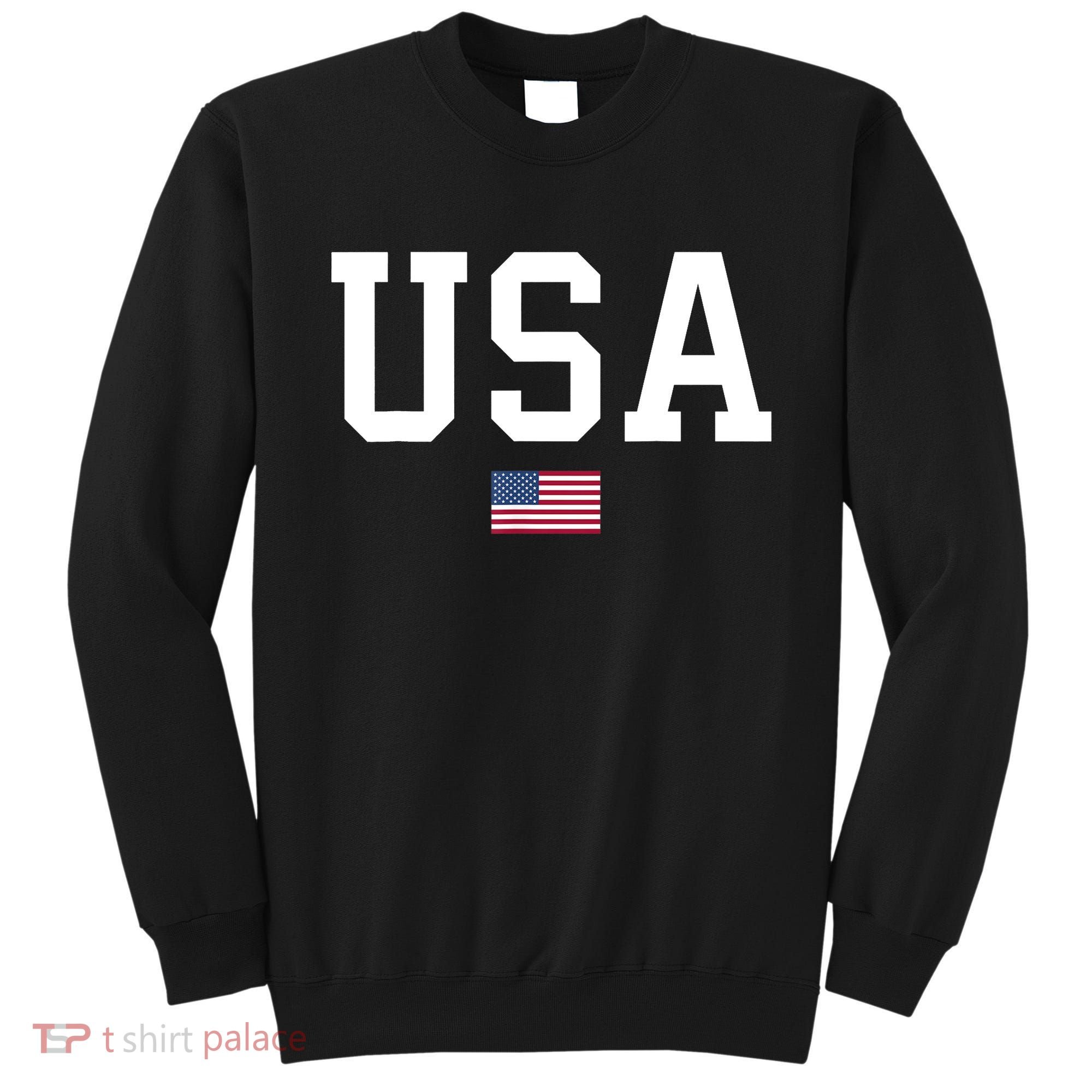 USA T Patriotic American Flag July 4th Sweatshirt