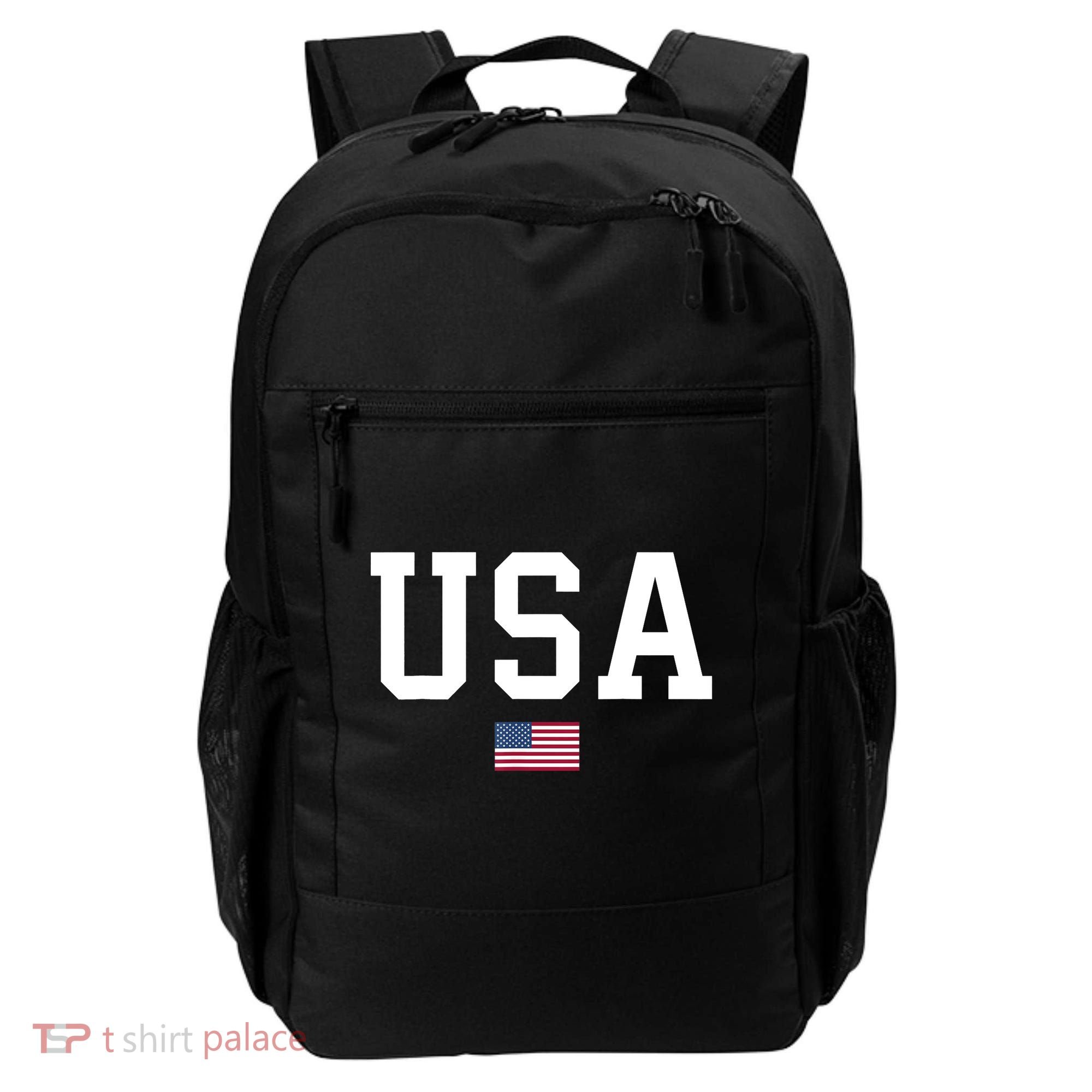 USA T Patriotic American Flag July 4th Backpack