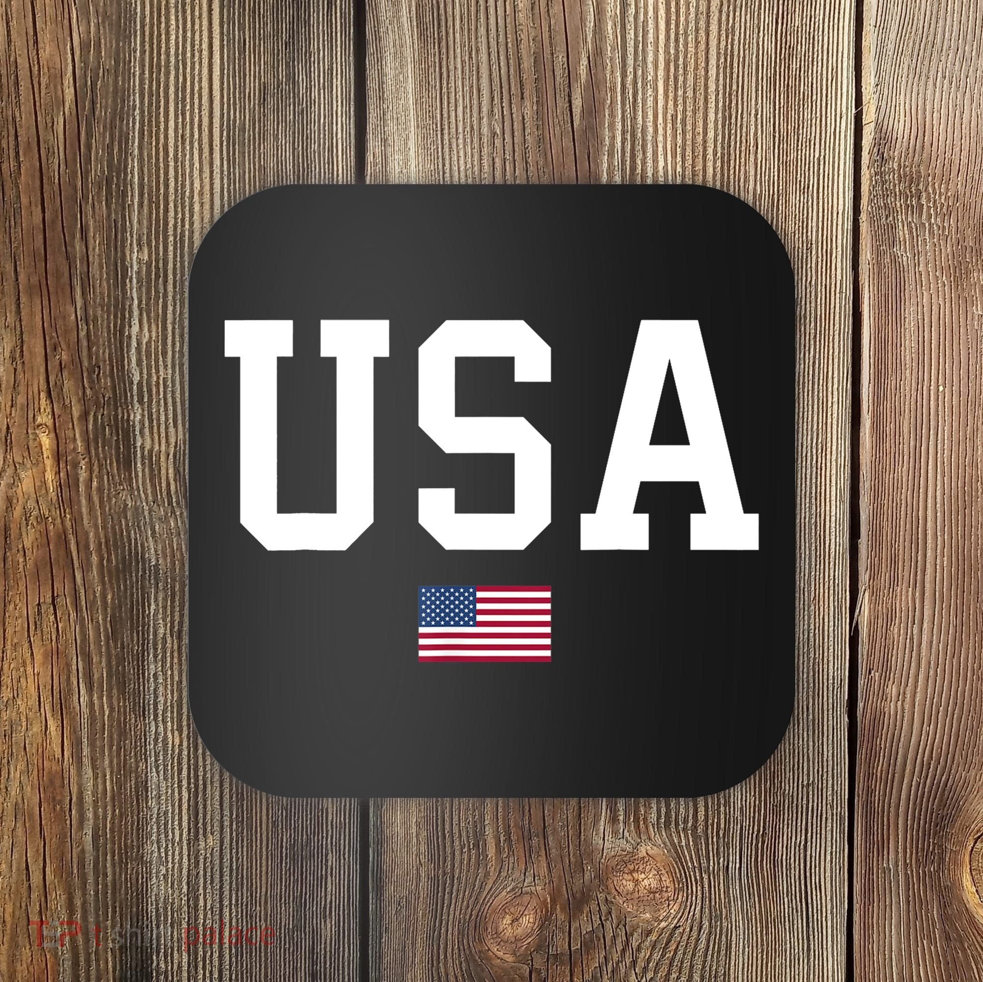 USA T Patriotic American Flag July 4th Coaster