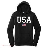 USA T Patriotic American Flag July 4th Women's Hoodie thumb 0