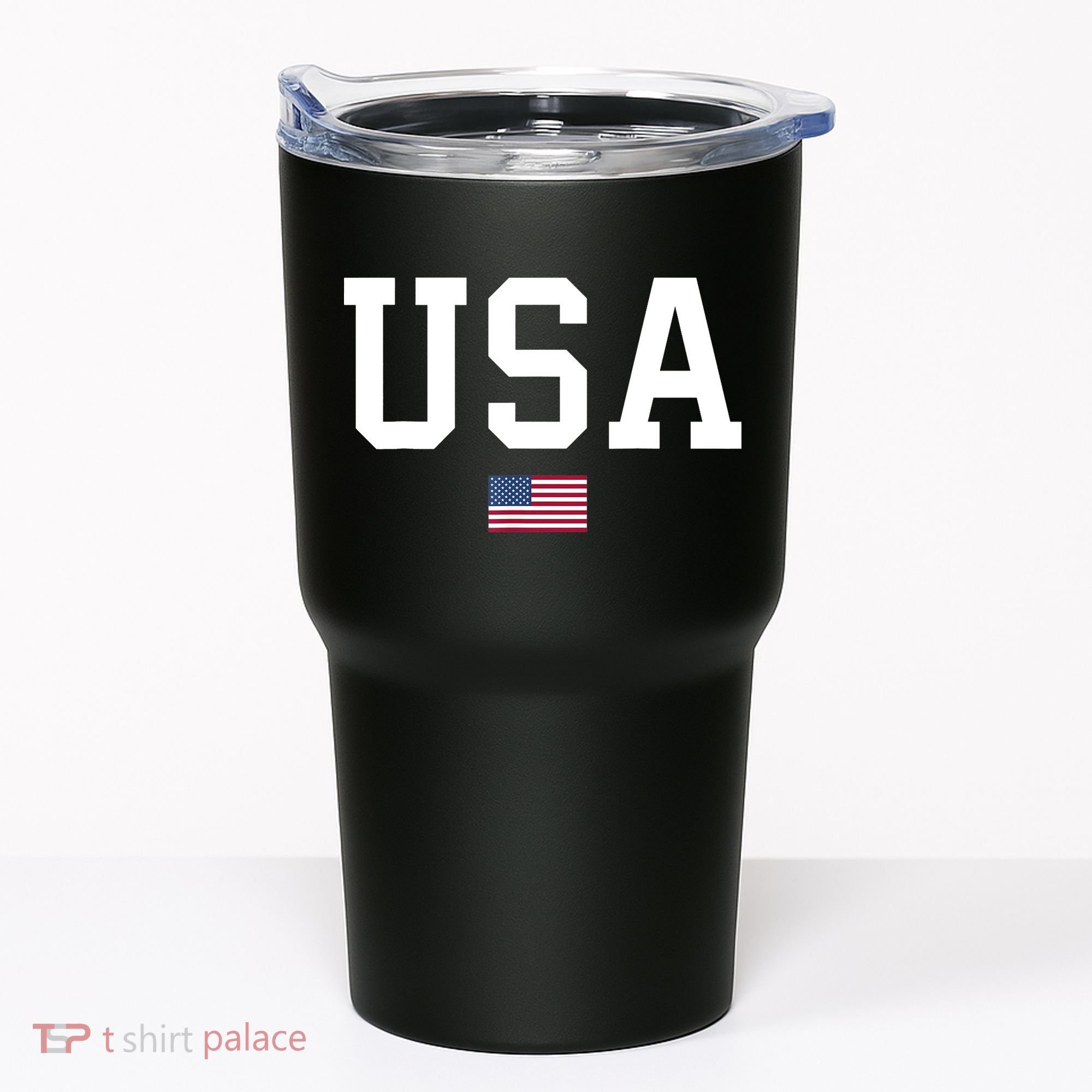 USA T Patriotic American Flag July 4th Tumbler