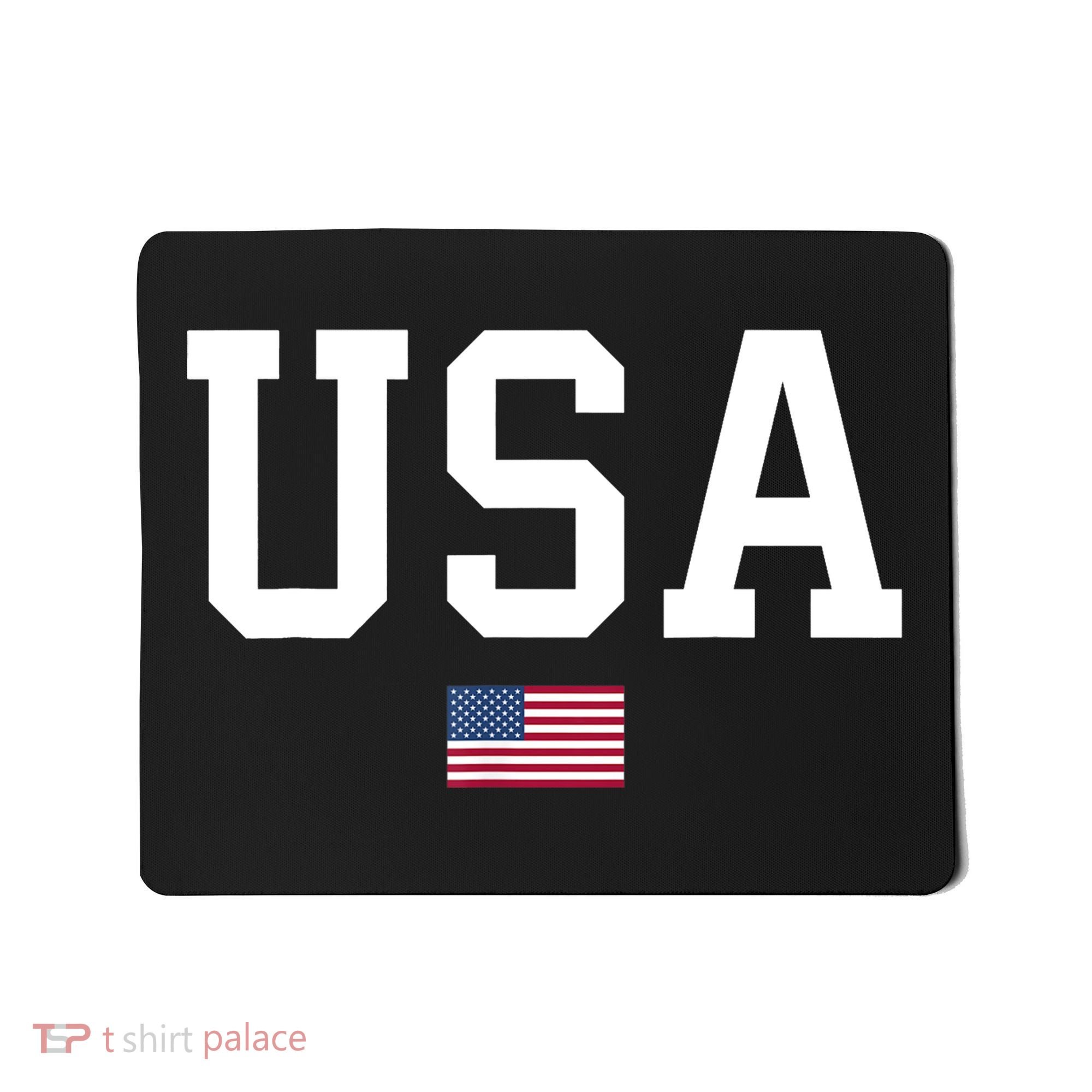 USA T Patriotic American Flag July 4th Mousepad