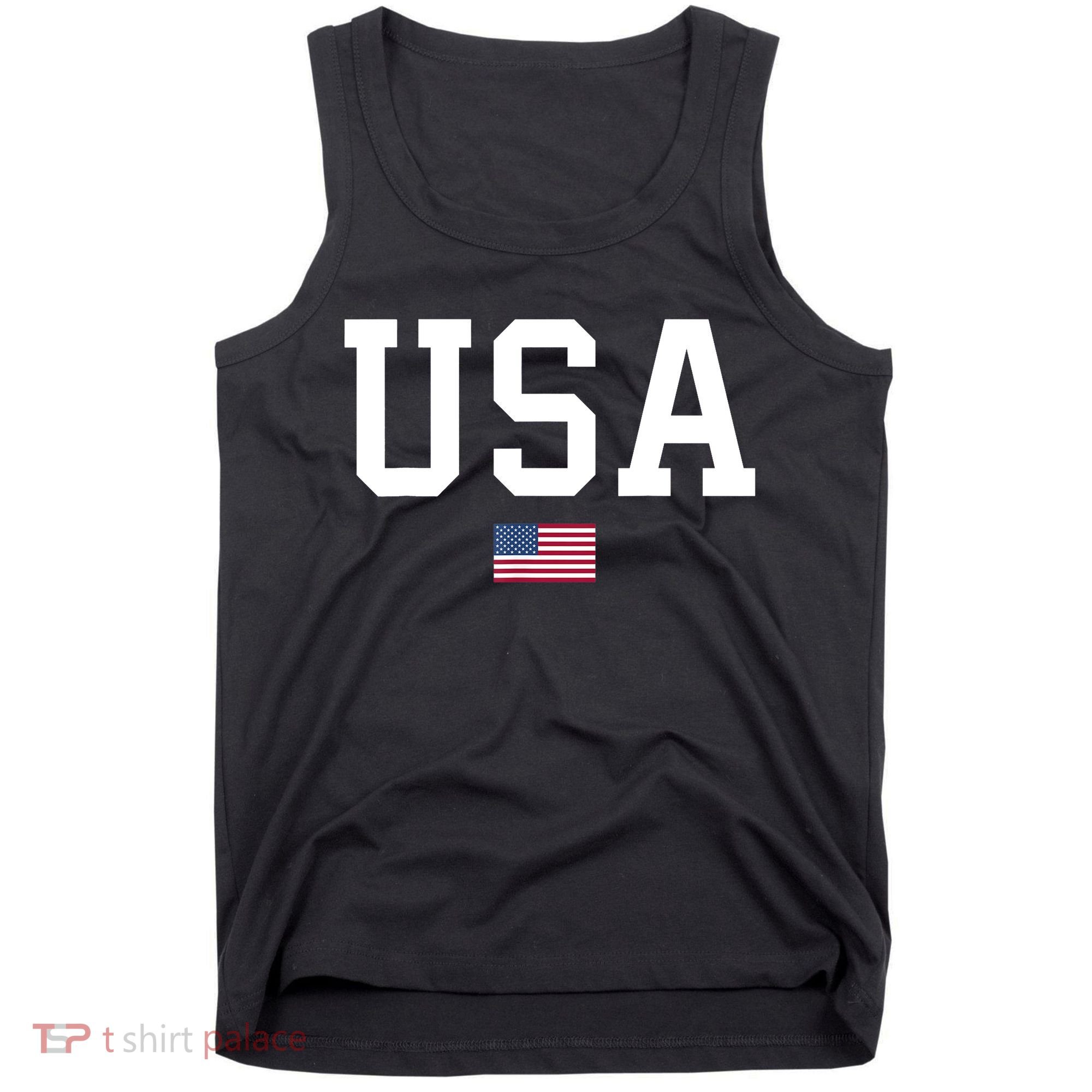 USA T Patriotic American Flag July 4th Tank Top