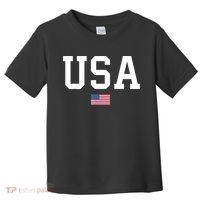 USA T Patriotic American Flag July 4th Toddler T-Shirt thumb 0