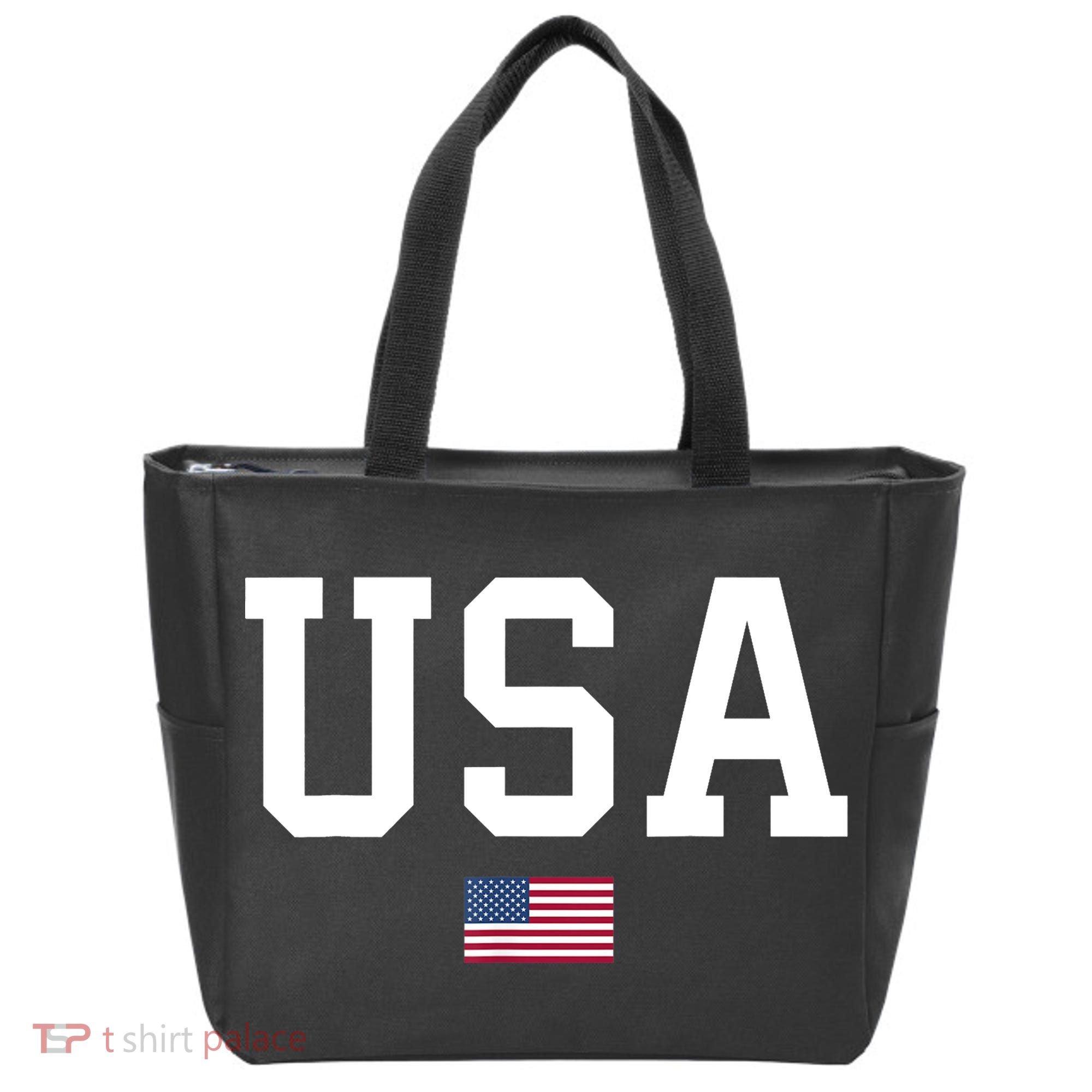 USA T Patriotic American Flag July 4th Tote Bag
