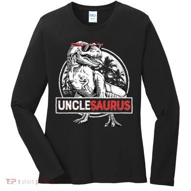 Unclesaurus T Rex Dinosaur Uncle Saurus Family Matching Women's Long Sleeve Shirt