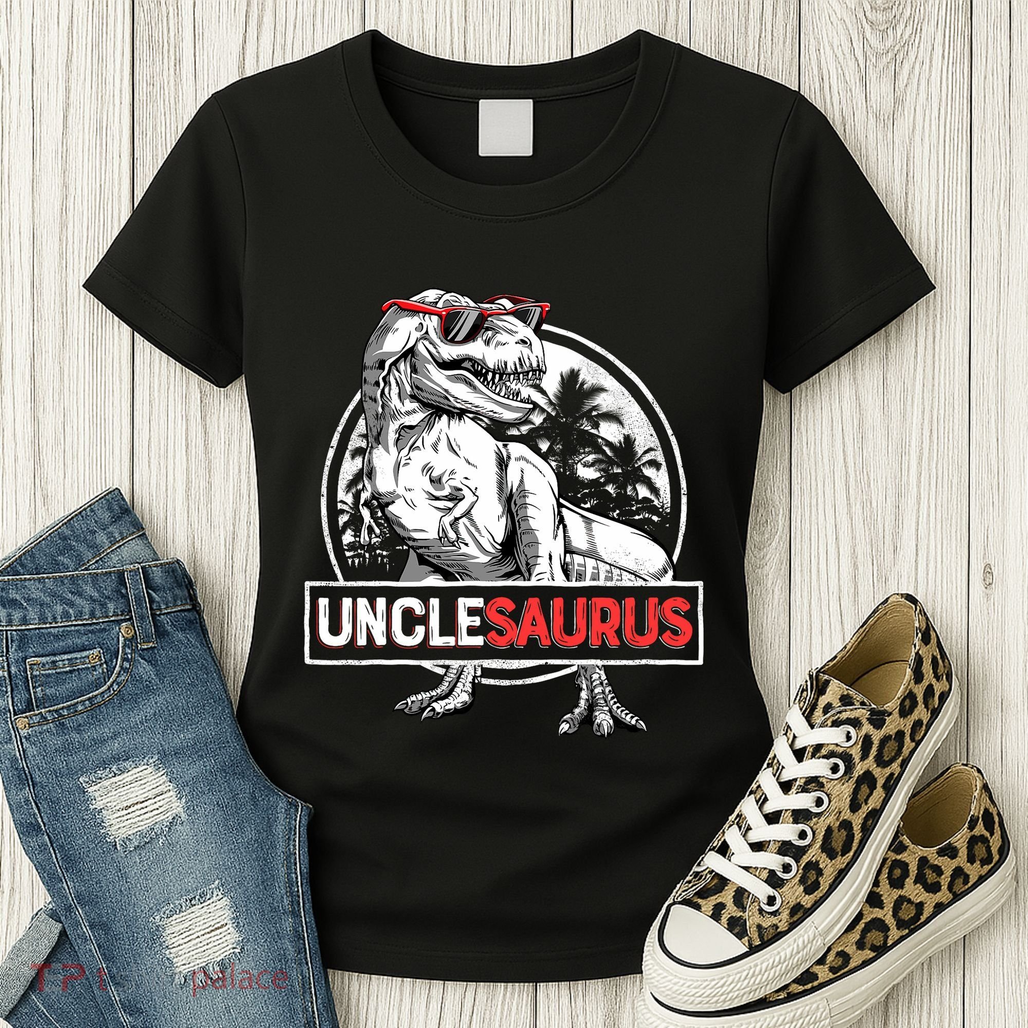 Unclesaurus T Rex Dinosaur Uncle Saurus Family Matching Women's T-Shirt