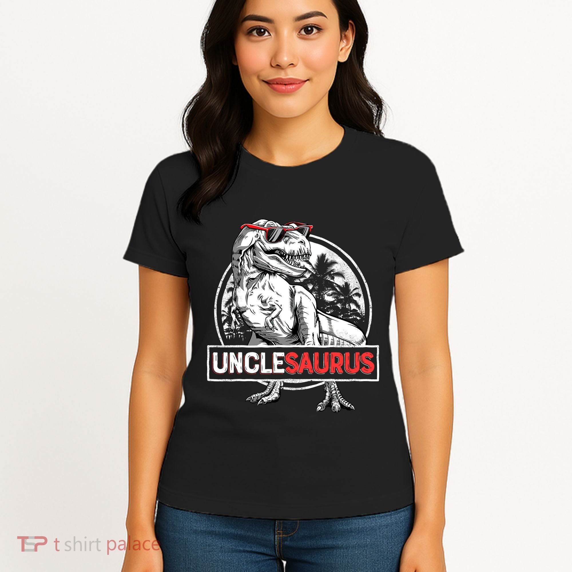 Unclesaurus T Rex Dinosaur Uncle Saurus Family Matching Women's T-Shirt