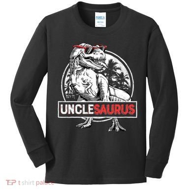 Unclesaurus T Rex Dinosaur Uncle Saurus Family Matching Kids Long Sleeve Shirt