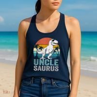 Unclesaurus T Rex Dinosaur Uncle Saurus Family Matching Women's Tank Top thumb 2