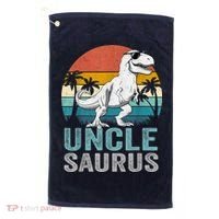 Unclesaurus T Rex Dinosaur Uncle Saurus Family Matching Golf Towel thumb 0
