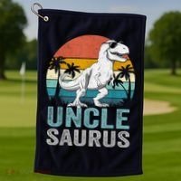 Unclesaurus T Rex Dinosaur Uncle Saurus Family Matching Golf Towel thumb 1