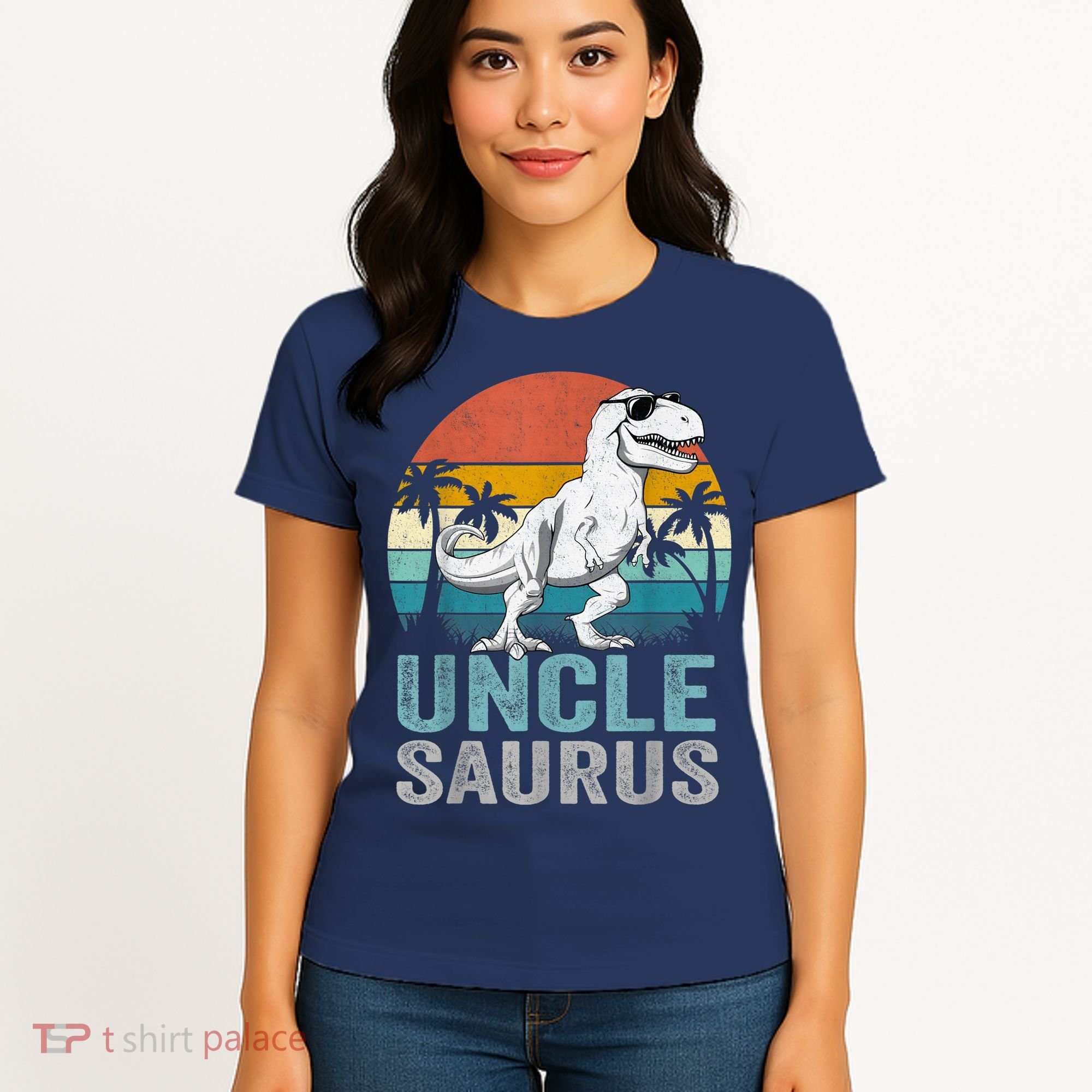 Unclesaurus T Rex Dinosaur Uncle Saurus Family Matching Women's T-Shirt
