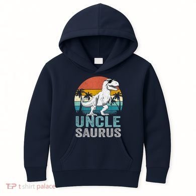 Unclesaurus T Rex Dinosaur Uncle Saurus Family Matching Kids Hoodie