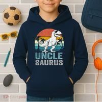 Unclesaurus T Rex Dinosaur Uncle Saurus Family Matching Kids Hoodie thumb 2