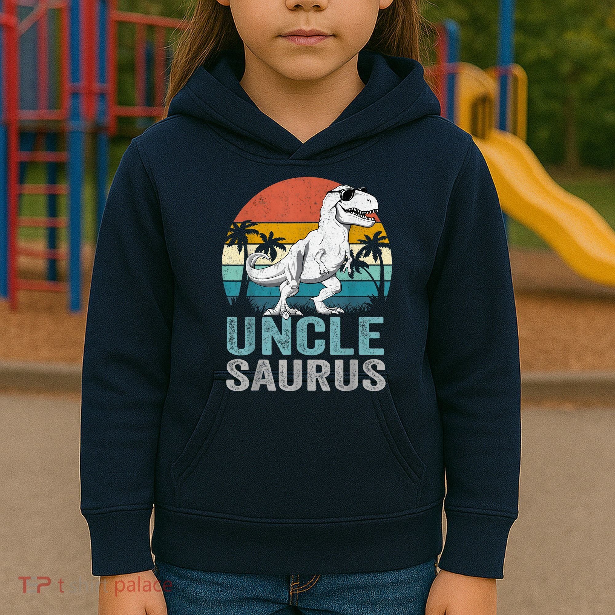 Unclesaurus T Rex Dinosaur Uncle Saurus Family Matching Kids Hoodie