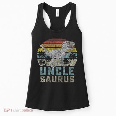 Unclesaurus T Rex Dinosaur Uncle Saurus Family Matching Women's Tank Top