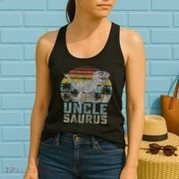 Unclesaurus T Rex Dinosaur Uncle Saurus Family Matching Women's Tank Top thumb 2