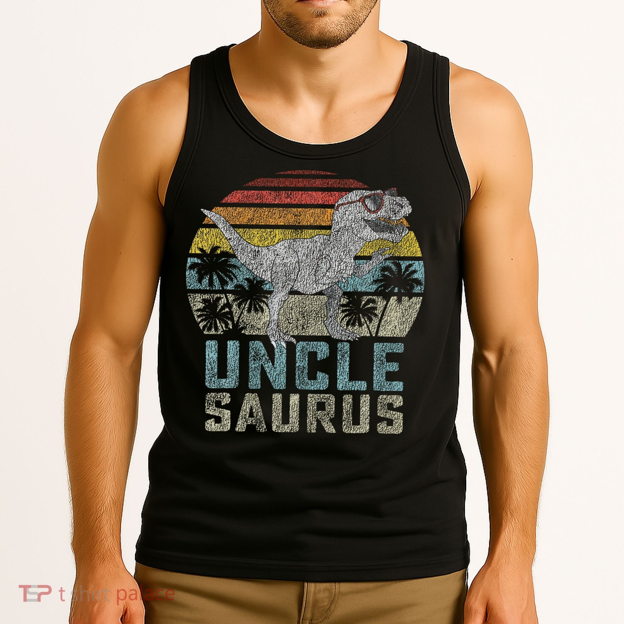 Unclesaurus T Rex Dinosaur Uncle Saurus Family Matching Tank Top