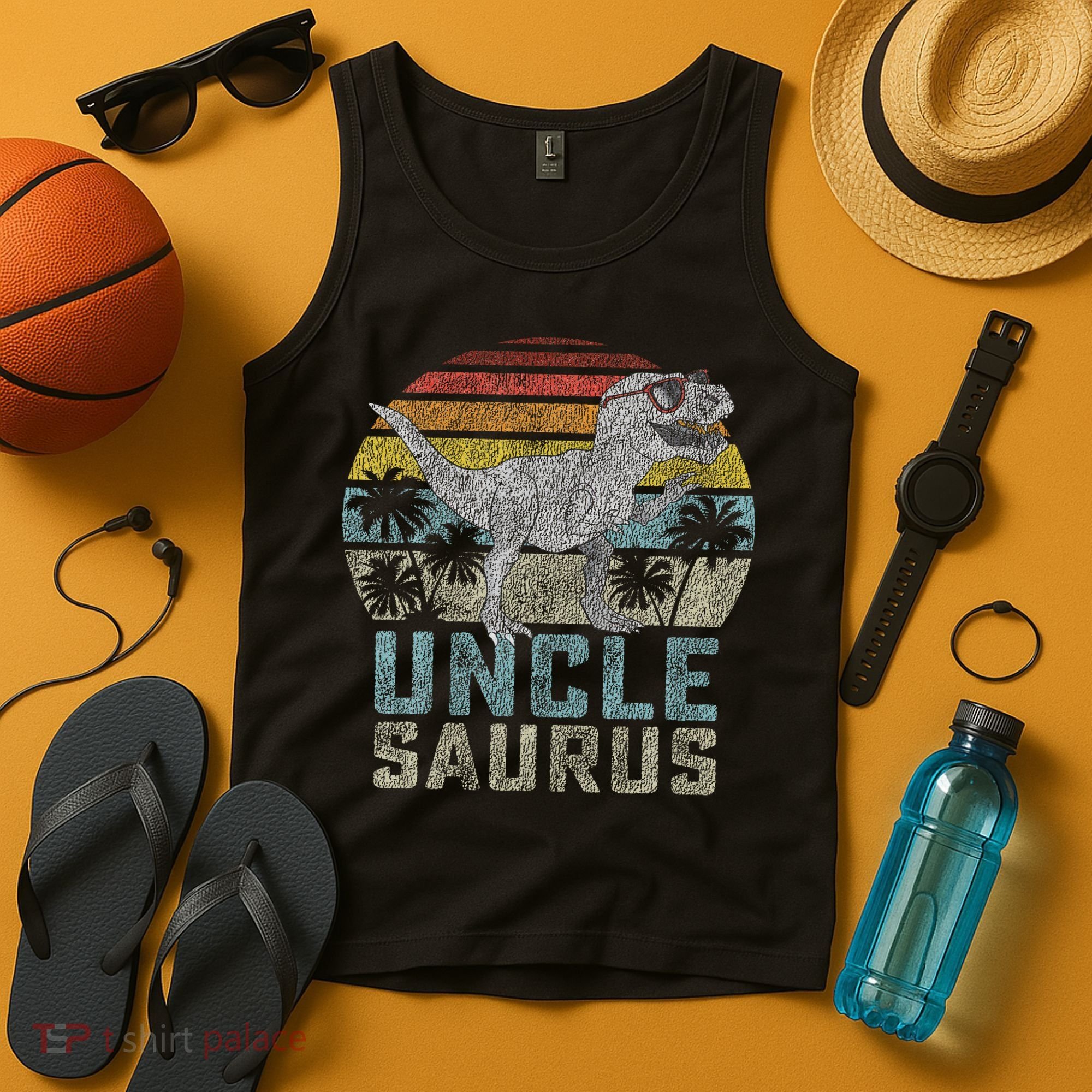 Unclesaurus T Rex Dinosaur Uncle Saurus Family Matching Tank Top