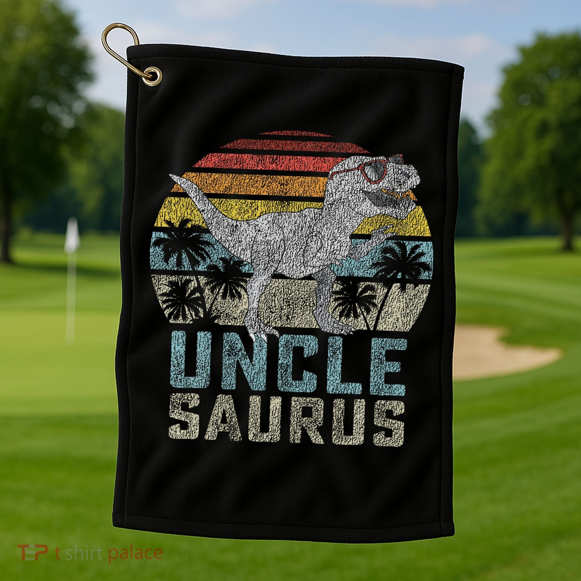 Unclesaurus T Rex Dinosaur Uncle Saurus Family Matching Golf Towel