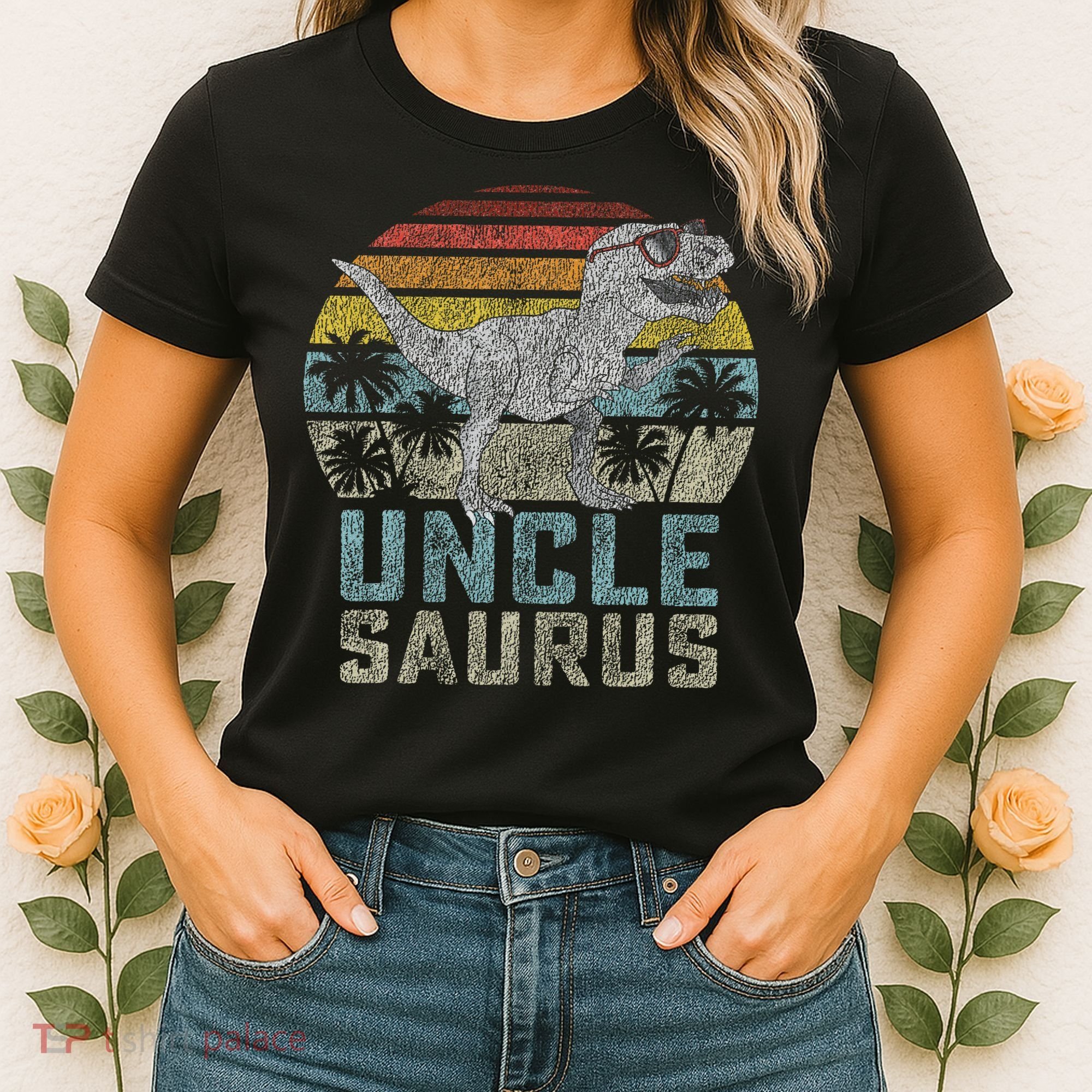 Unclesaurus T Rex Dinosaur Uncle Saurus Family Matching Women's T-Shirt