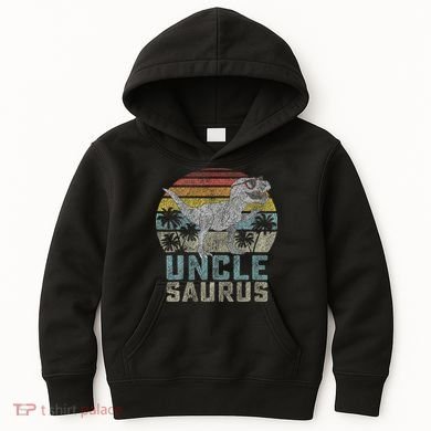 Unclesaurus T Rex Dinosaur Uncle Saurus Family Matching Kids Hoodie