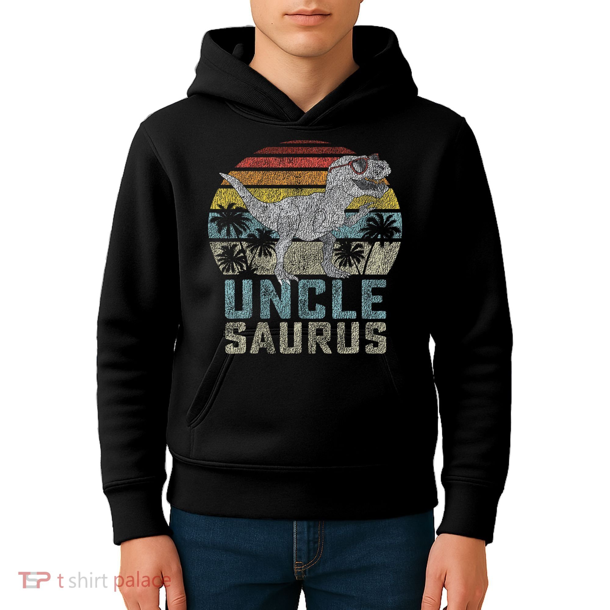 Unclesaurus T Rex Dinosaur Uncle Saurus Family Matching Kids Hoodie