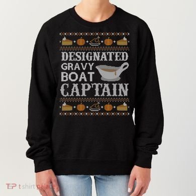 Ugly Thanksgiving Sweater Gravy Boat Captain Gift Women's Sweatshirt