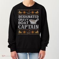 Ugly Thanksgiving Sweater Gravy Boat Captain Gift Women's Sweatshirt thumb 0
