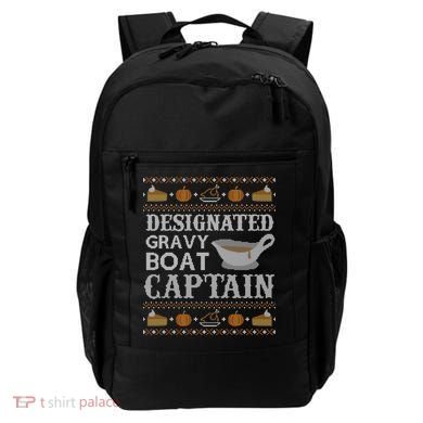 Ugly Thanksgiving Sweater Gravy Boat Captain Gift Backpack