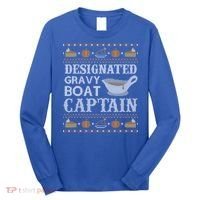 Ugly Thanksgiving Sweater Gravy Boat Captain Gift Long Sleeve Shirt thumb 0