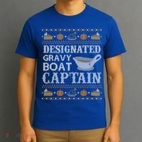 Ugly Thanksgiving Sweater Gravy Boat Captain Gift T-Shirt thumb 3