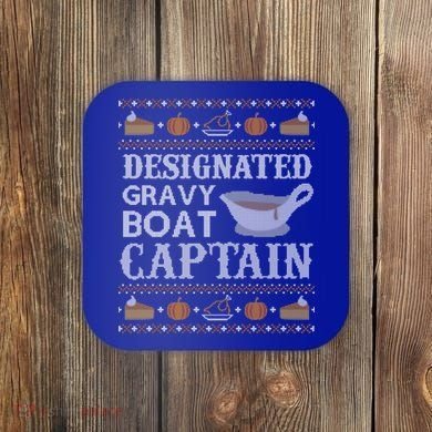 Ugly Thanksgiving Sweater Gravy Boat Captain Gift Coaster