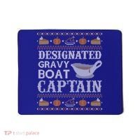 Ugly Thanksgiving Sweater Gravy Boat Captain Gift Mousepad thumb 0