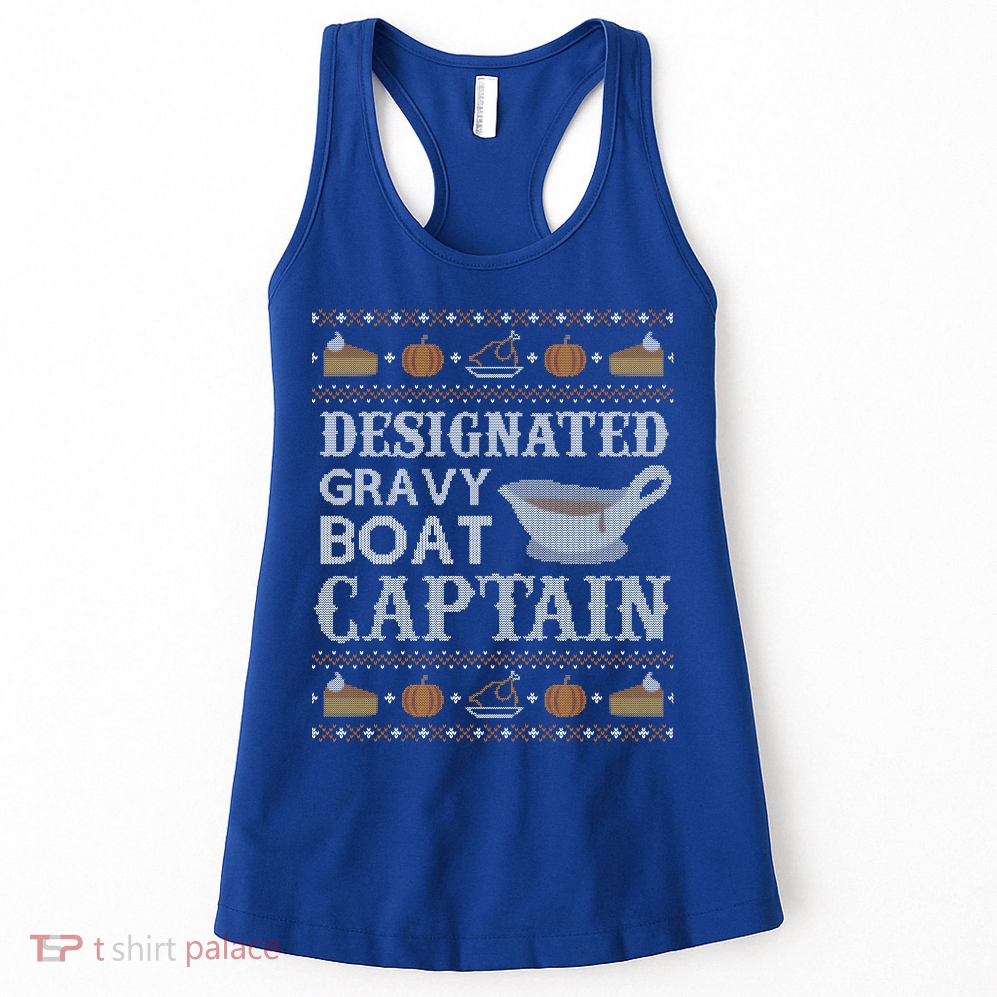 Ugly Thanksgiving Sweater Gravy Boat Captain Gift Women's Tank Top