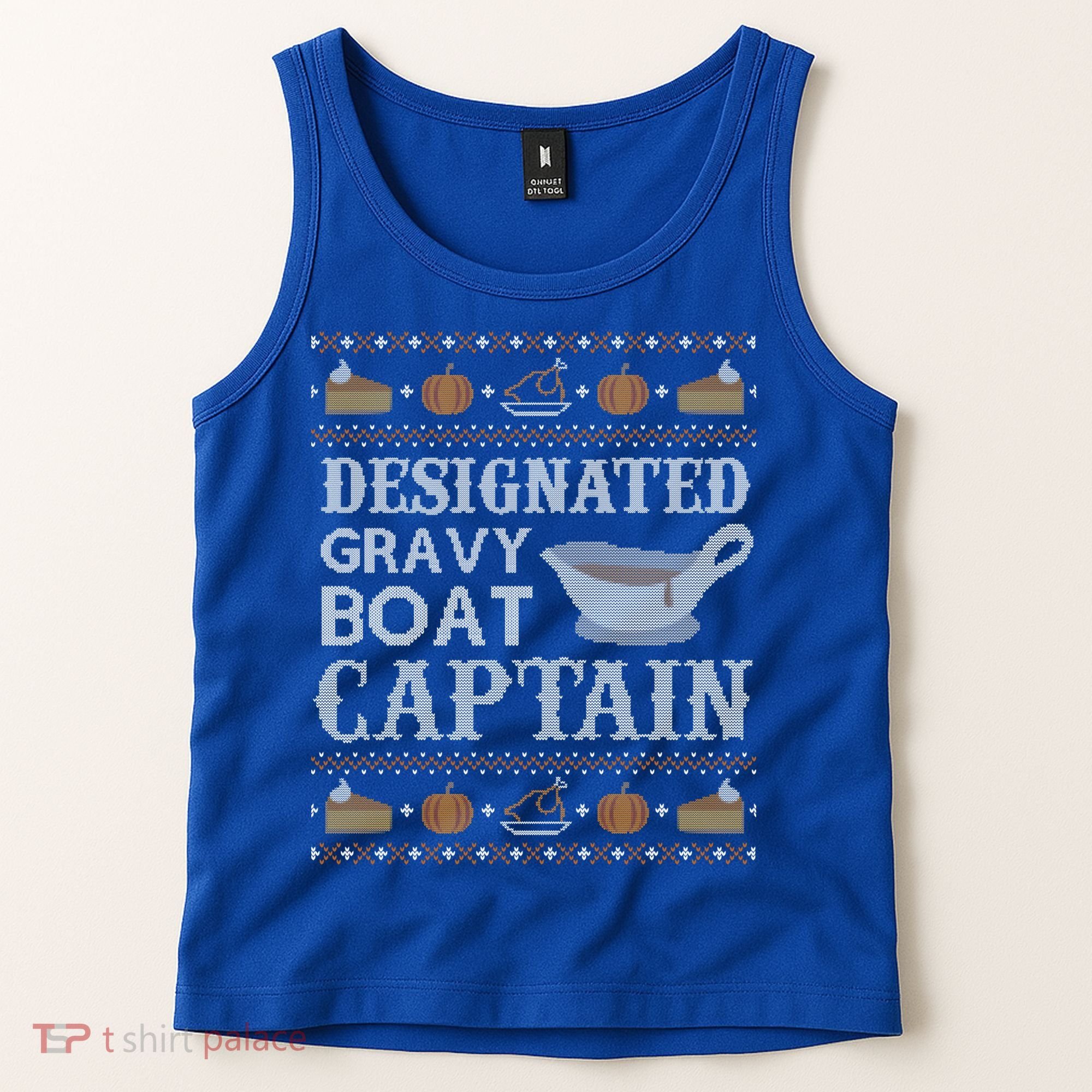 Ugly Thanksgiving Sweater Gravy Boat Captain Gift Tank Top