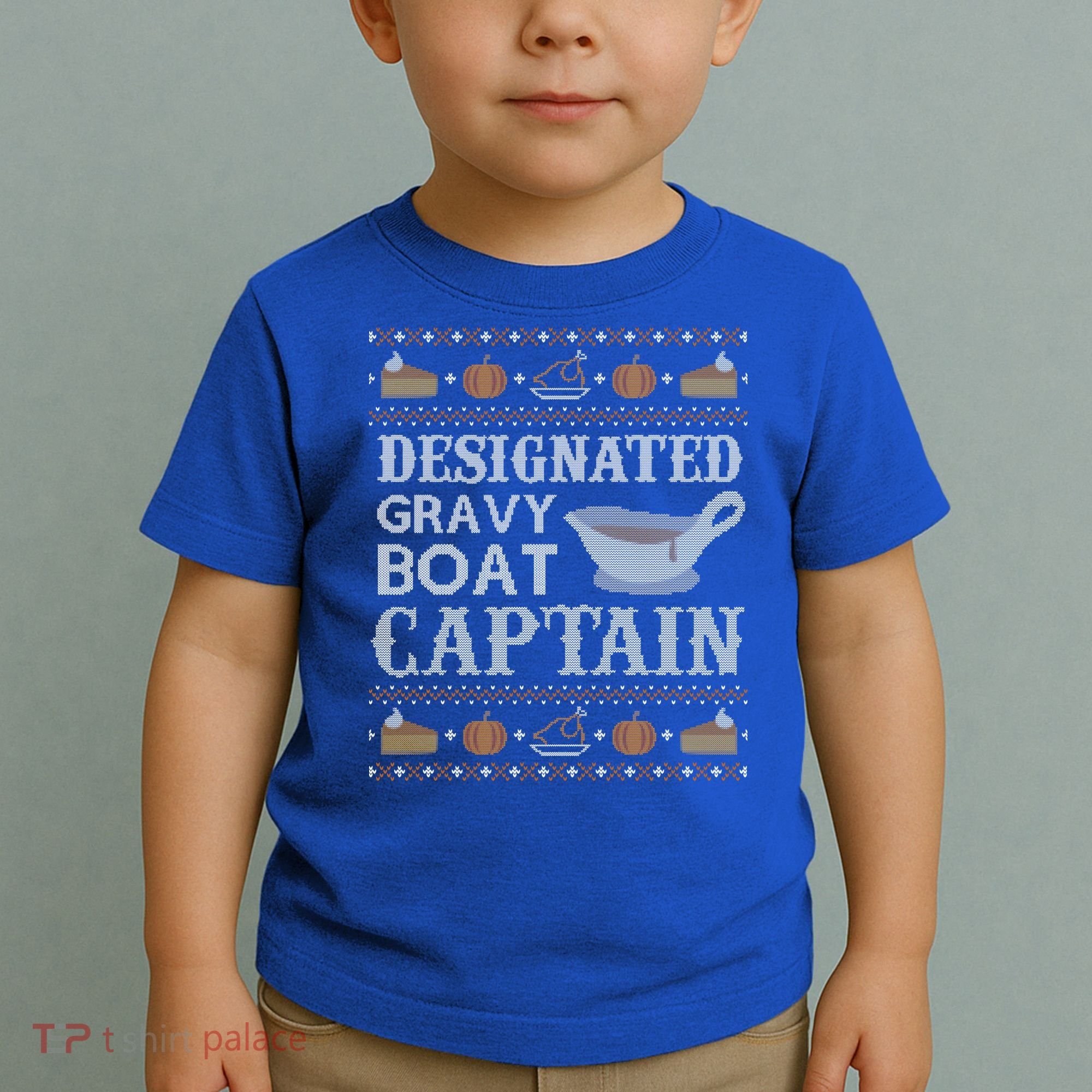 Ugly Thanksgiving Sweater Gravy Boat Captain Gift Toddler T-Shirt