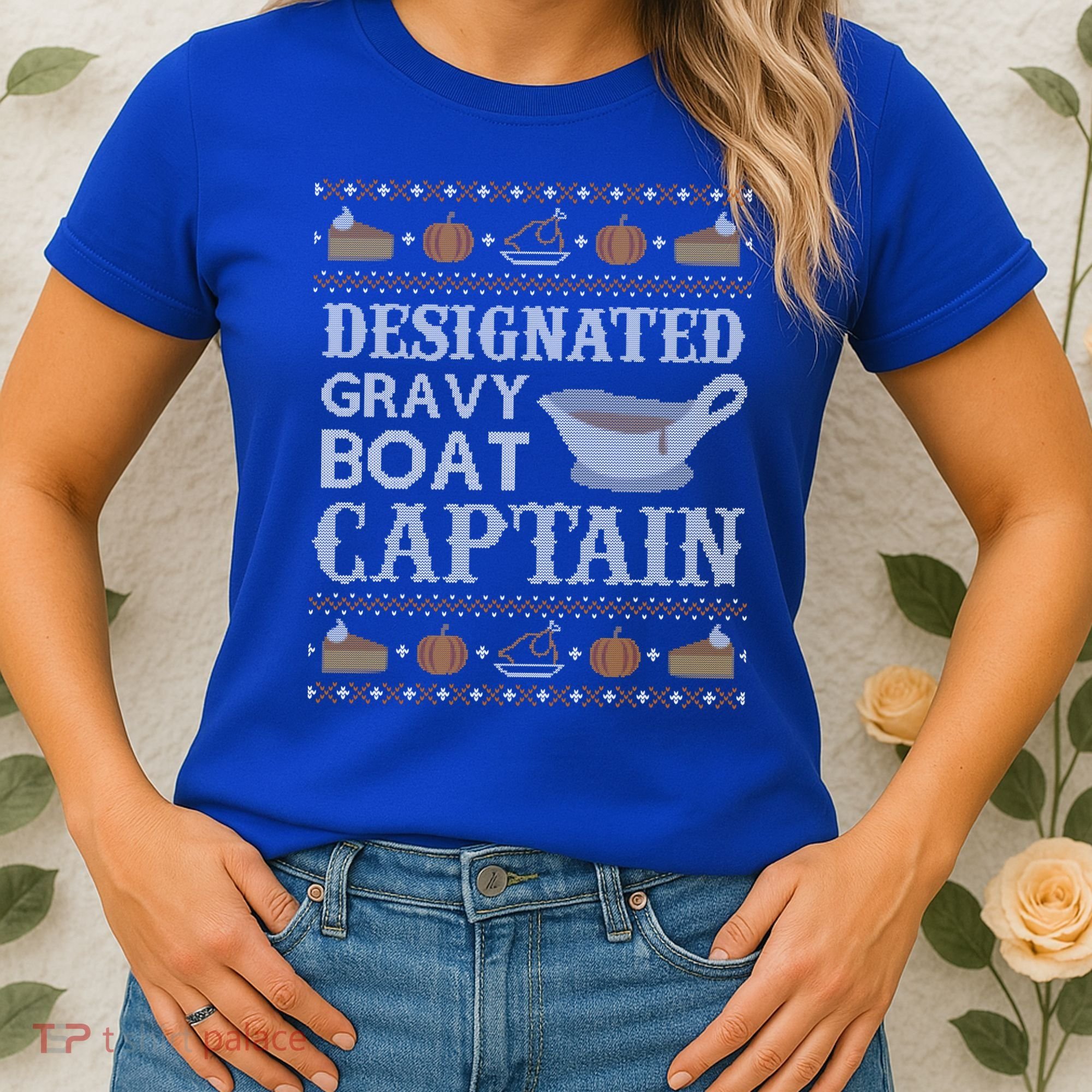 Ugly Thanksgiving Sweater Gravy Boat Captain Gift Women's T-Shirt