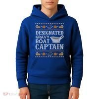 Ugly Thanksgiving Sweater Gravy Boat Captain Gift Kids Hoodie thumb 4