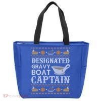 Ugly Thanksgiving Sweater Gravy Boat Captain Gift Tote Bag thumb 0