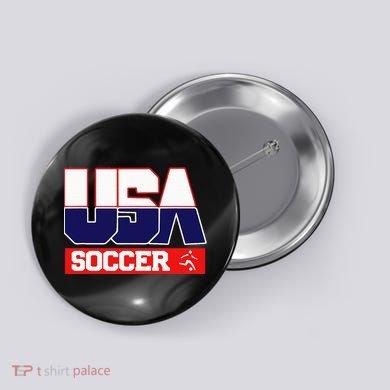Usa Team Soccer American Button