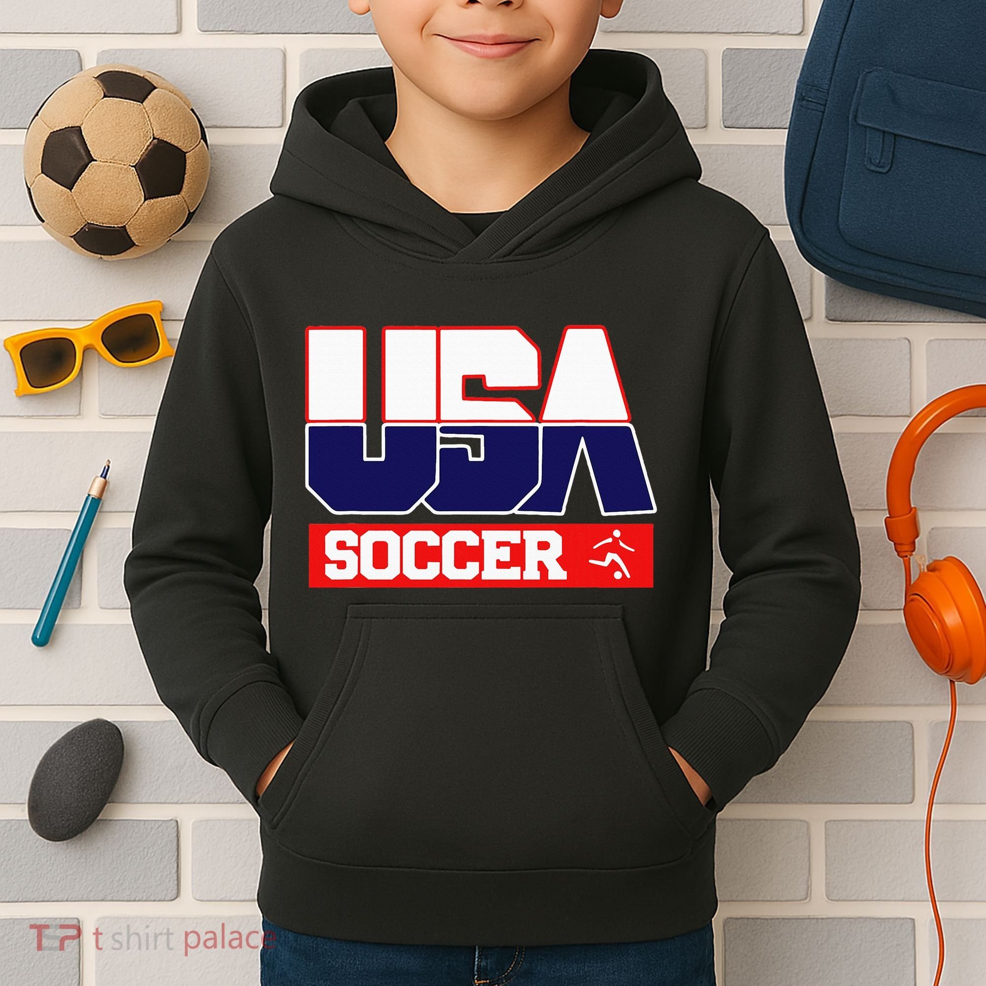Usa Team Soccer American Kids Hoodie