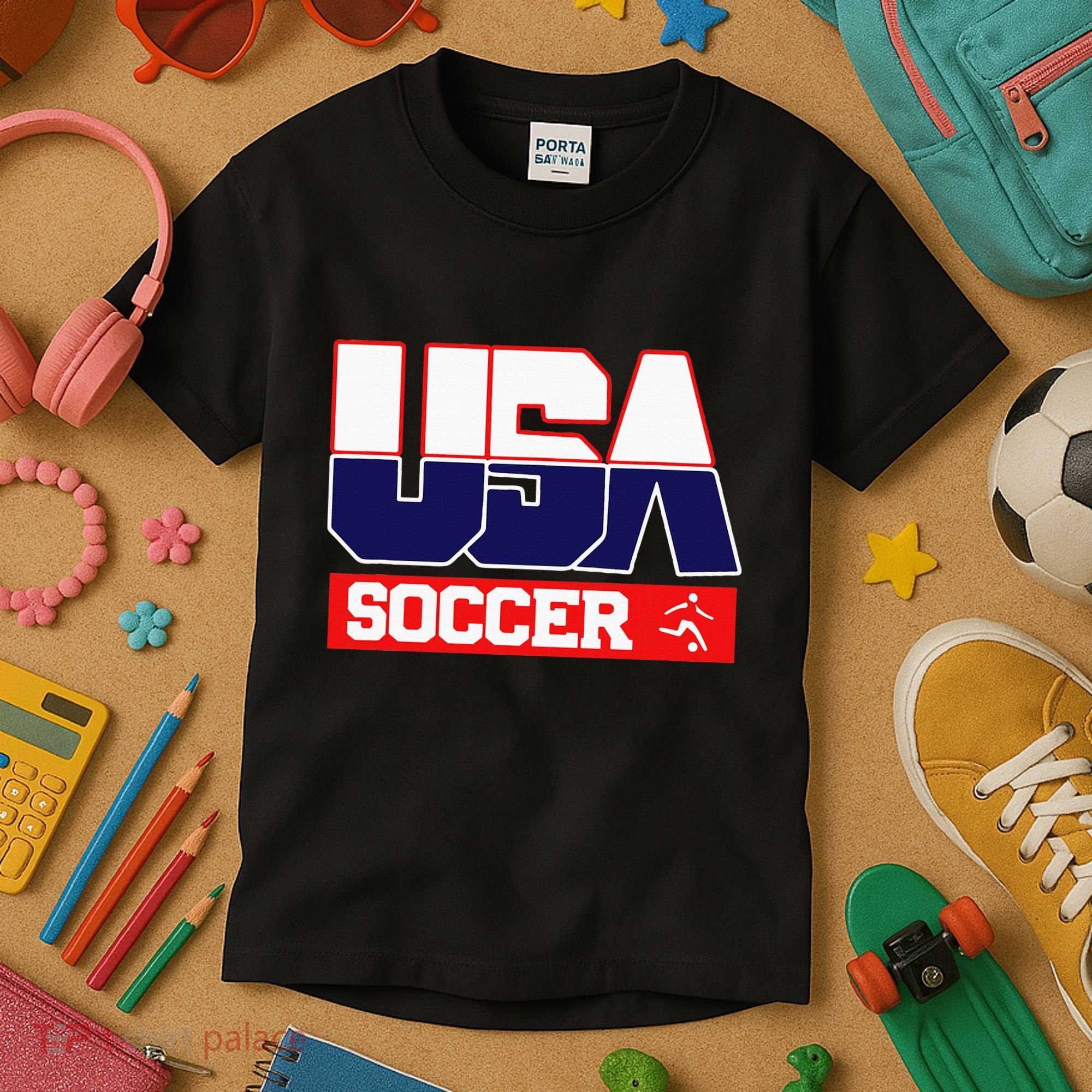 Usa Team Soccer American Kids T-Shirt