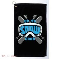 Up To Snow Good Skiing Funny Ski Funny Gift Golf Towel thumb 0