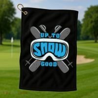 Up To Snow Good Skiing Funny Ski Funny Gift Golf Towel thumb 1