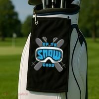 Up To Snow Good Skiing Funny Ski Funny Gift Golf Towel thumb 2